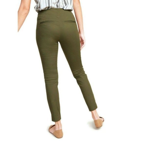 Old Navy Wow Pants Skinny Ankle Crop Olive Green‎ Chinos Stretch 4 - Picture 2 of 12